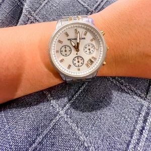Michael Kors MK5057 Women's Two Tone Chronograph Watch